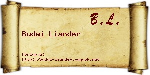 Budai Liander névjegykártya